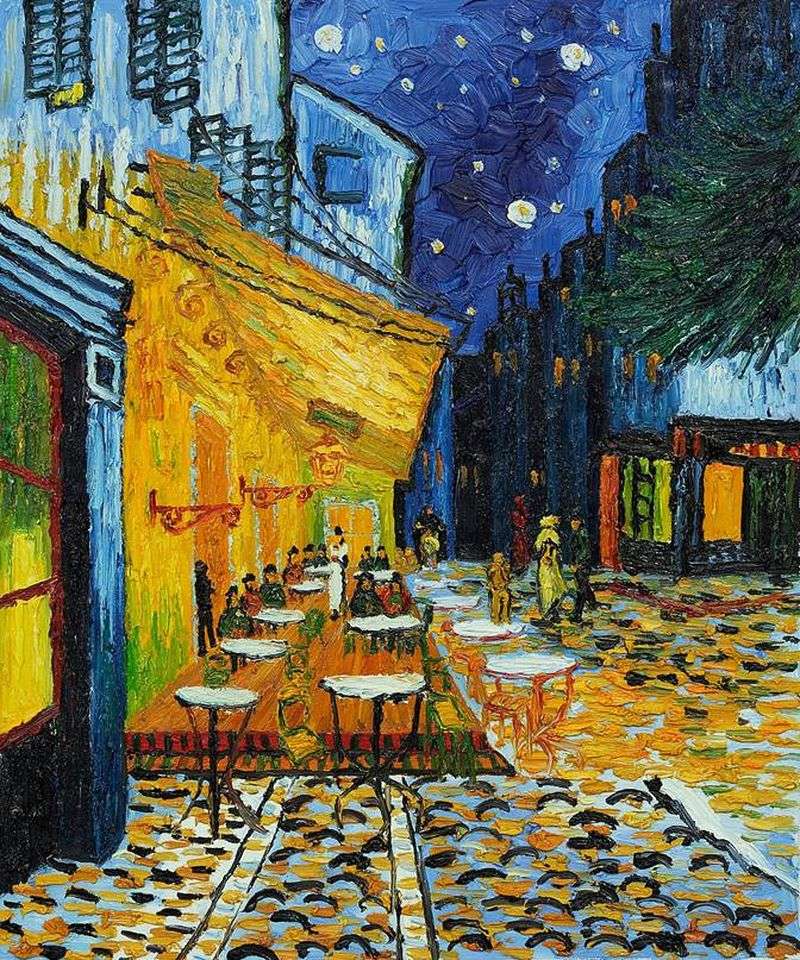 Cafe Terrace At Night by Vincent Van Gogh - Description of the Painting