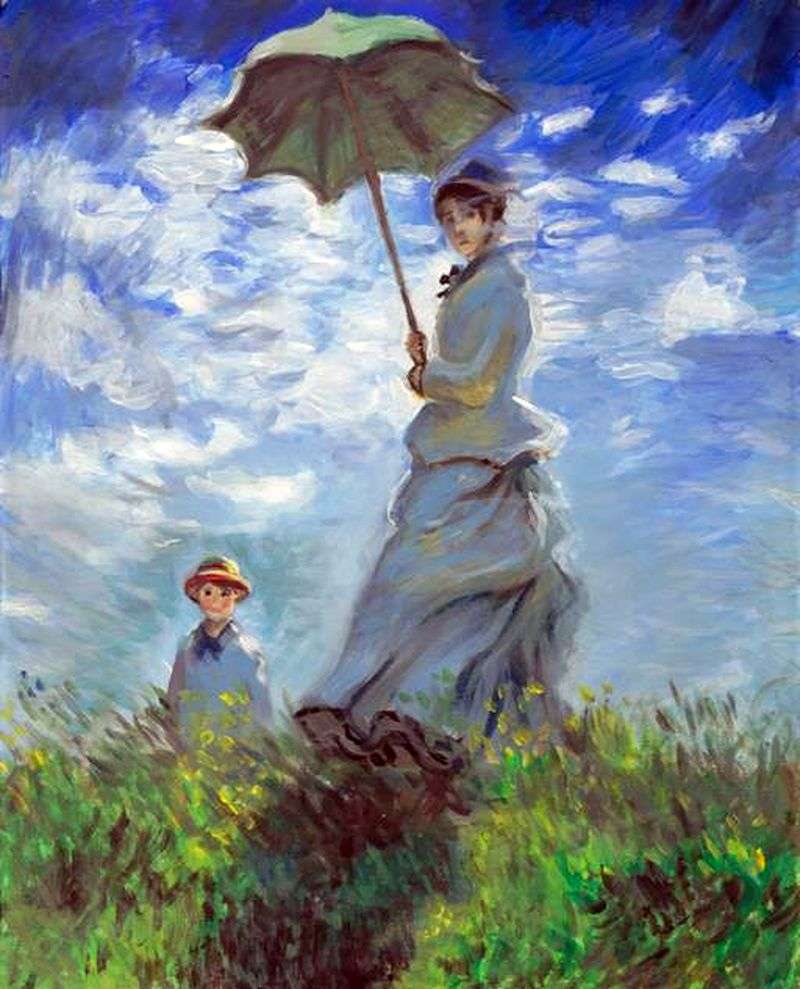 Woman With A Parasol by Claude Monet
