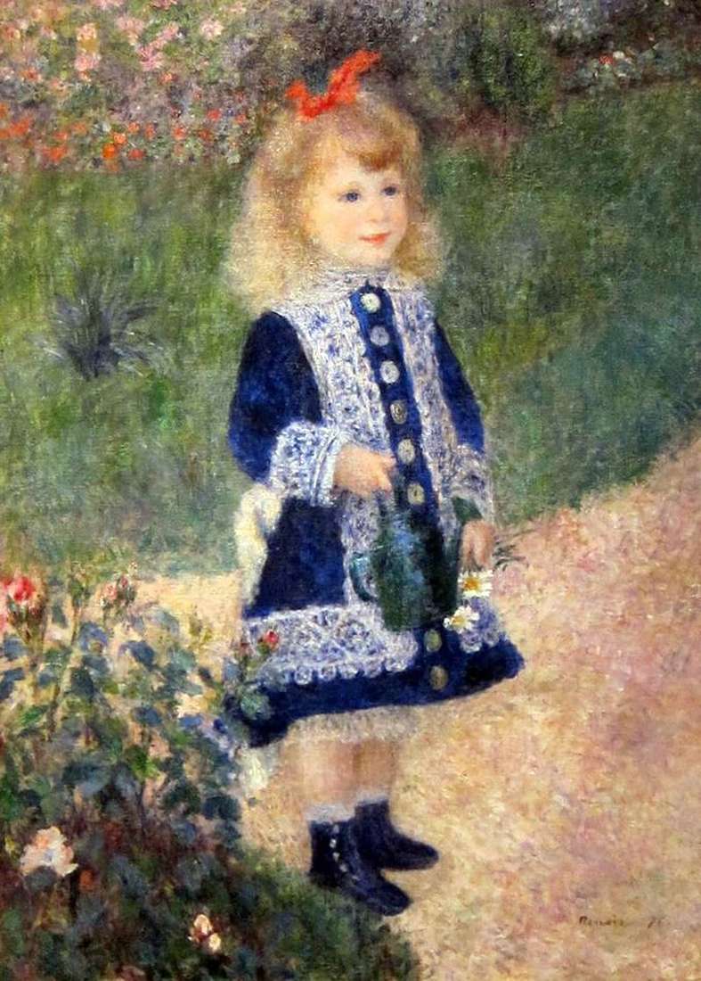 Girl With A Watering Can by Pierre Auguste Renoir