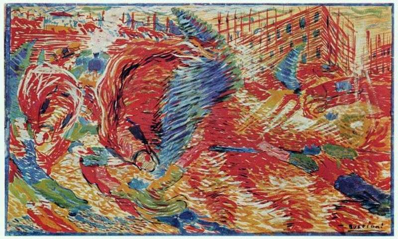 The City Rises by Umberto Boccioni