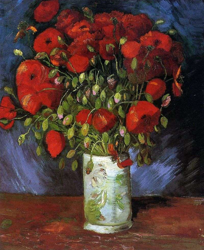 Vase With Red Poppies by Vincent Van Gogh