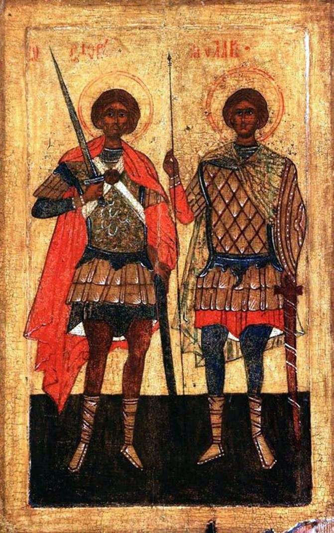Saints Flor and Laurus in the guise of warriors