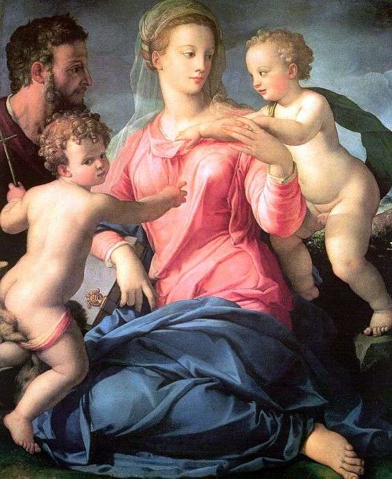 The Holy Family with the Little John the Baptist (Madonna Stroganova) by Agnolo Bronzino