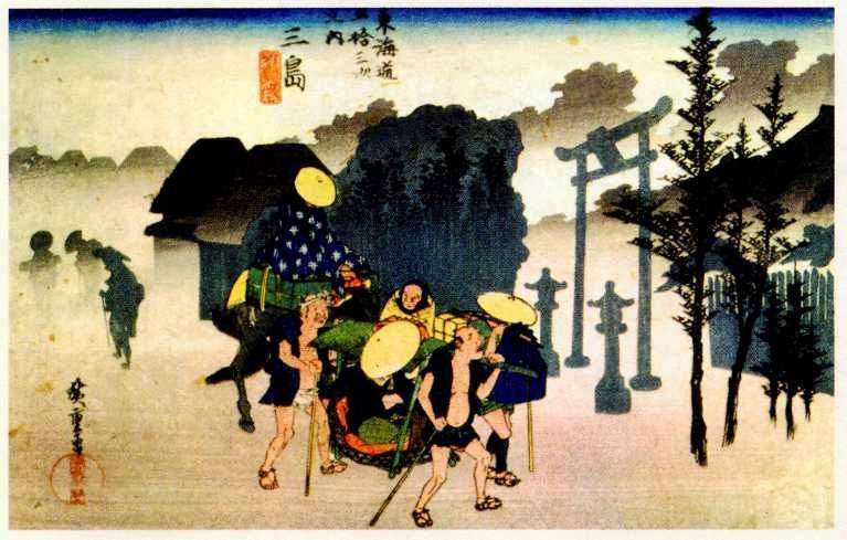 Morning mist in Mishima by Ando Hiroshige