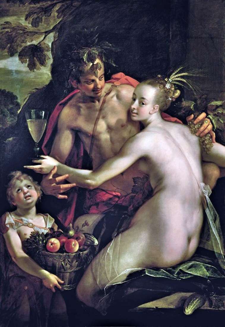 Bacchus, Ceres and Cupid by Hans von Aachen