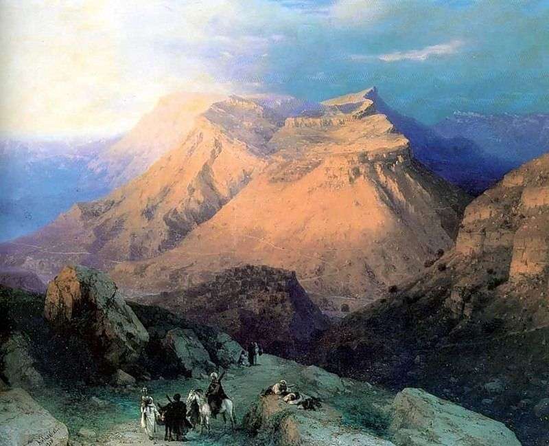 Aul Gunib in Dagestan. View from the east by Ivan Aivazovsky