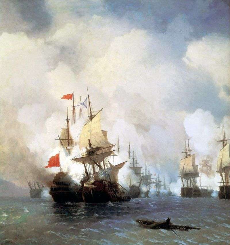 Fight in the Chios Strait June 24, 1770 by Ivan Aivazovsky