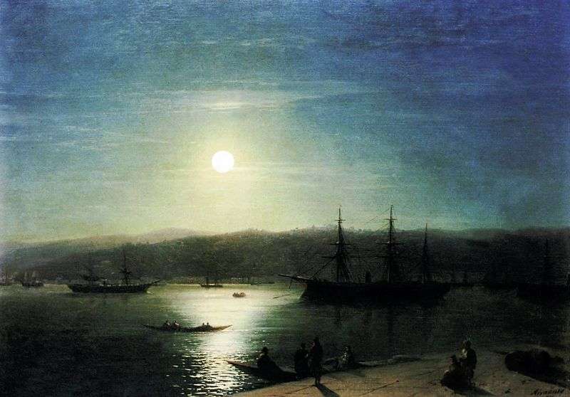 The Bosphorus in the Moonlit Night by Ivan Aivazovsky