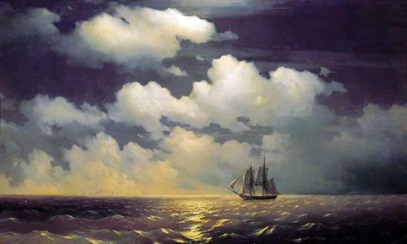 Brig Mercury after the victory over the two Turkish courts by Ivan Aivazovsky