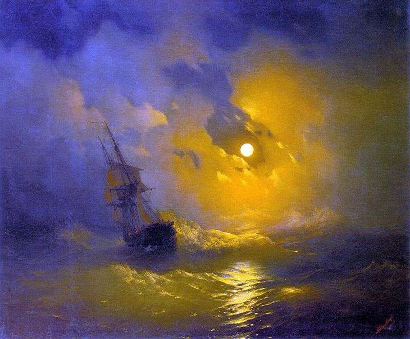 Storm on the sea at night by Ivan Aivazovsky