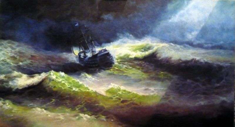 The ship Empress Maria during the storm by Ivan Aivazovsky