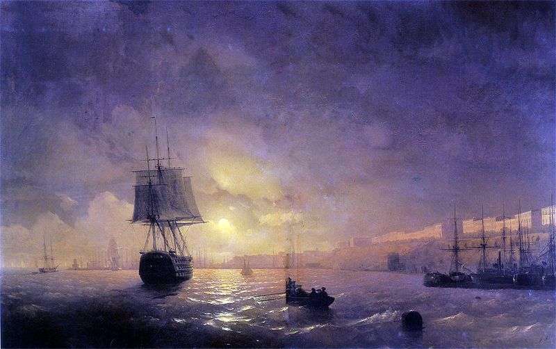 Odessa at night by Ivan Aivazovsky