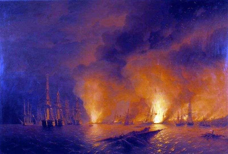 Chesme battle by Ivan Aivazovsky