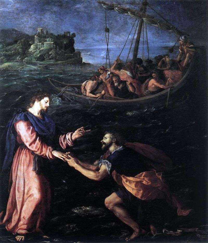 St. Peter walking on the water by Alessandro Allori