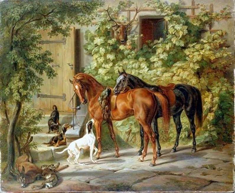 The horses at the porch by Adam Albrecht