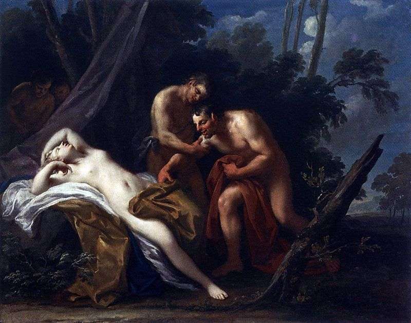 Satyr and the sleeping nymph by Jacopo Amigoni