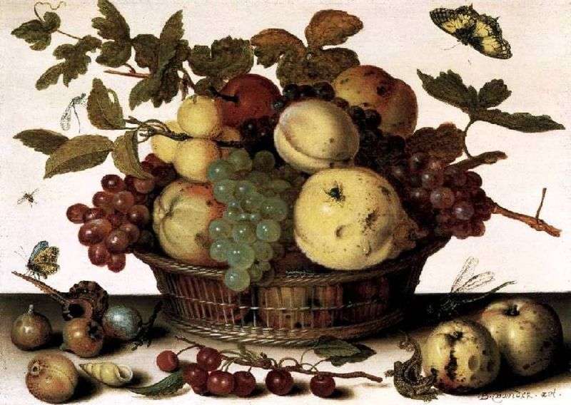 Fruit Basket by Baltazar van der Ast