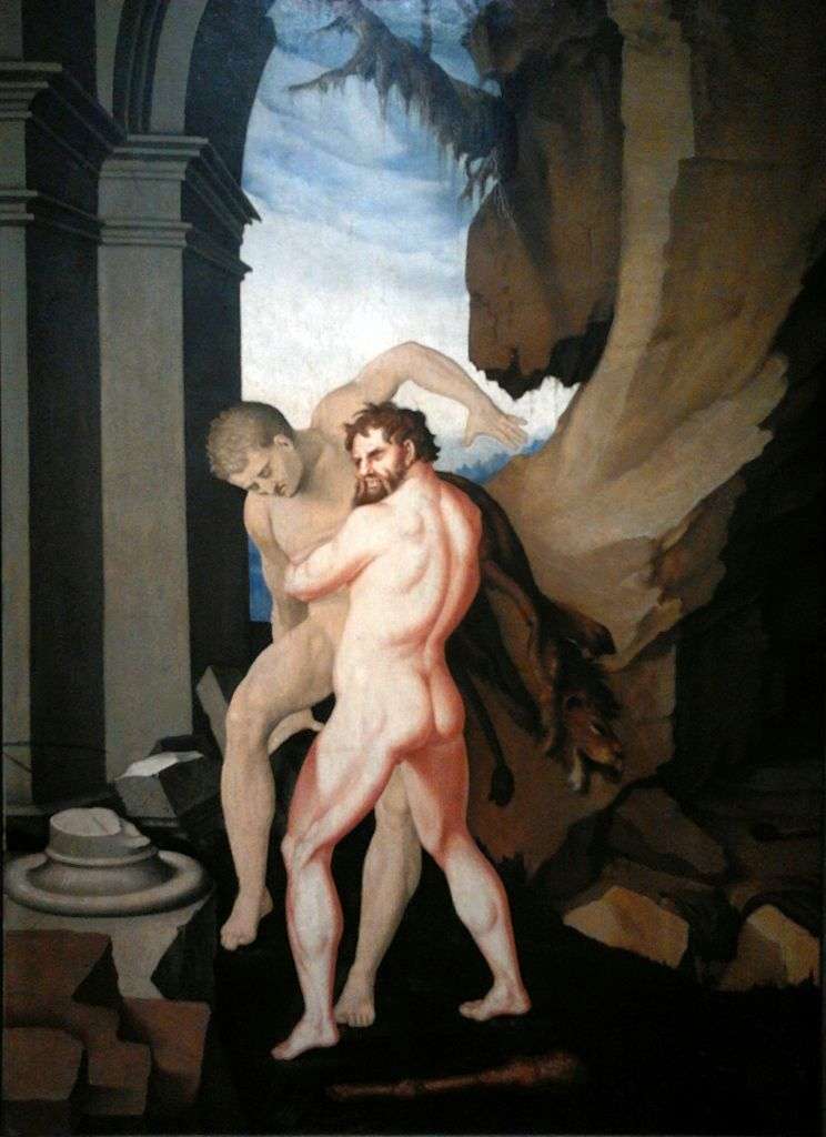 Hercules and Anteus by Hans Baldung