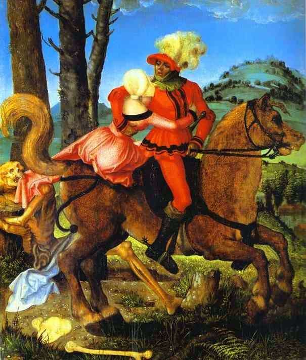 Knight, young girl and death by Hans Baldung