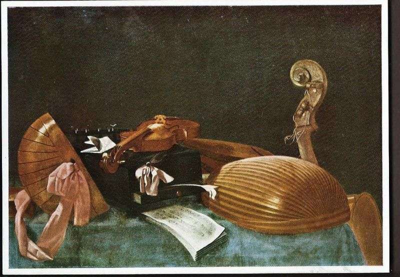 Still life with musical instruments by Evaristo Baskenis