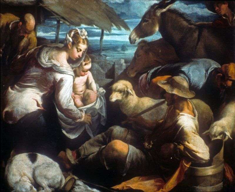 The worship of the shepherds by Jacopo Bassano