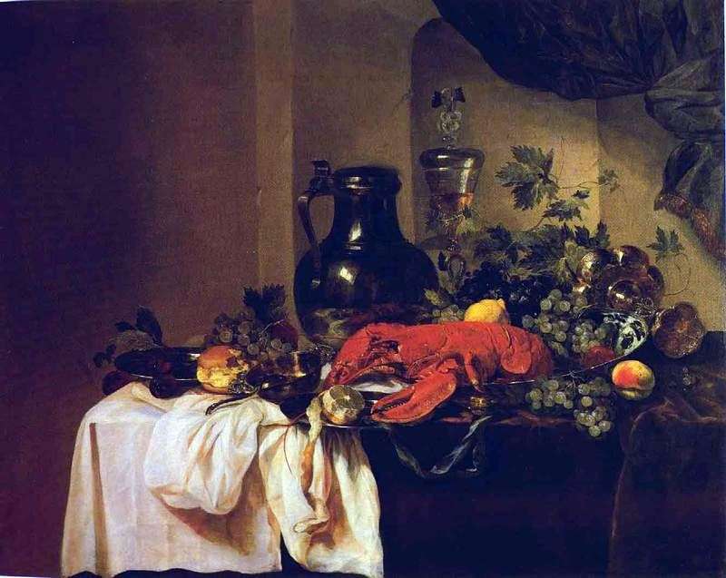 Still Life with Lobsters by Abraham Beyeren