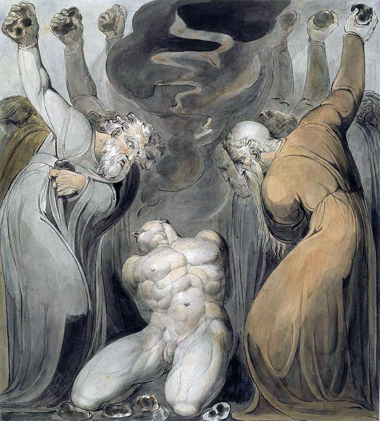 The Stoning of Achan by Stones by William Blake