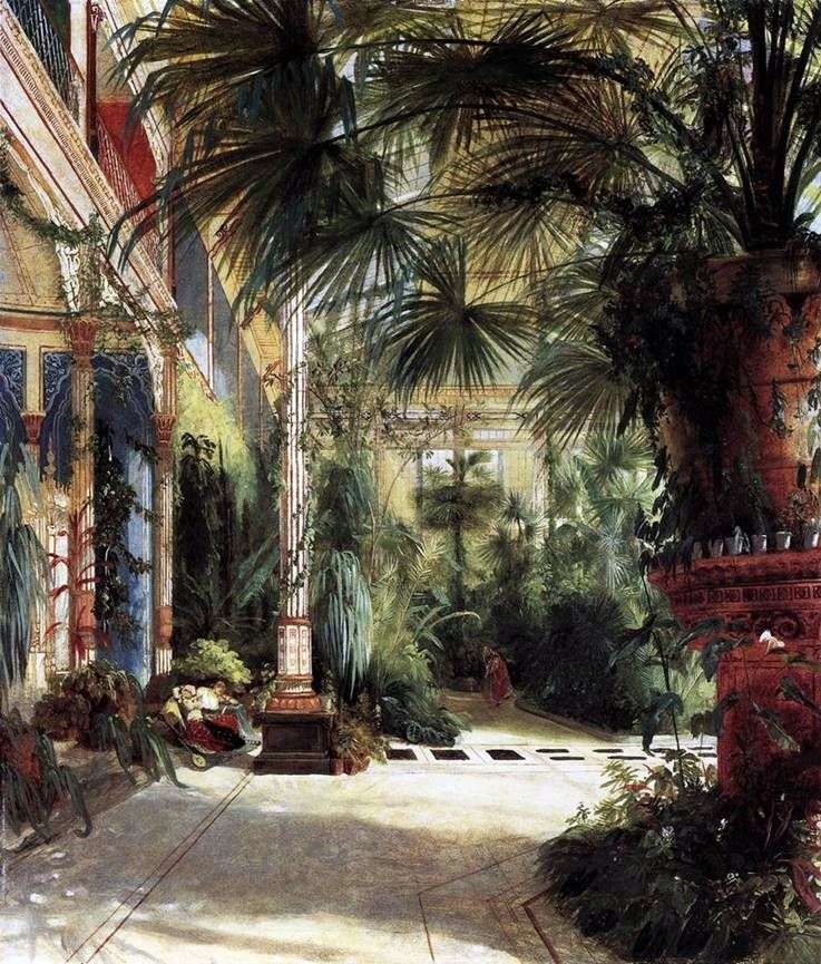 The Palm Court of Friedrich Wilhelm by Carl Eduard Ferdinand Blechen