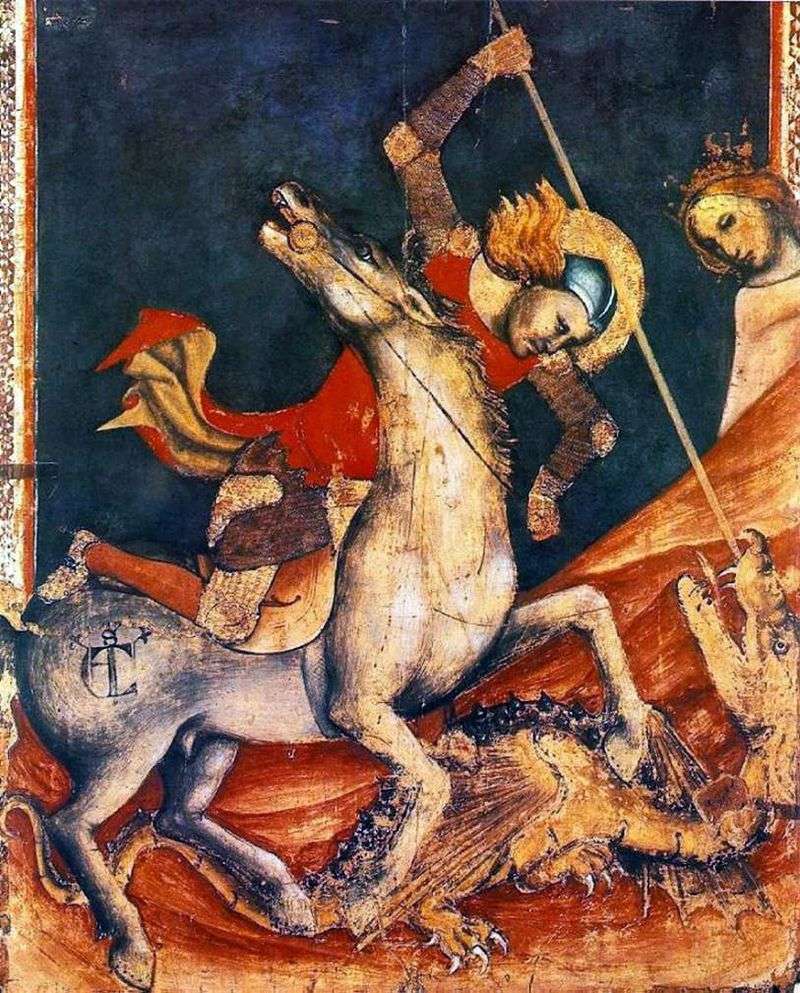 The battle of St. George with the dragon. Ok by Vitale da Bologna