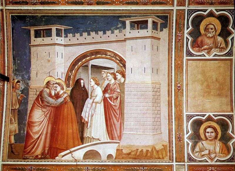 Meeting Anna with Joachim at the Golden Gate by Giotto di Bondone