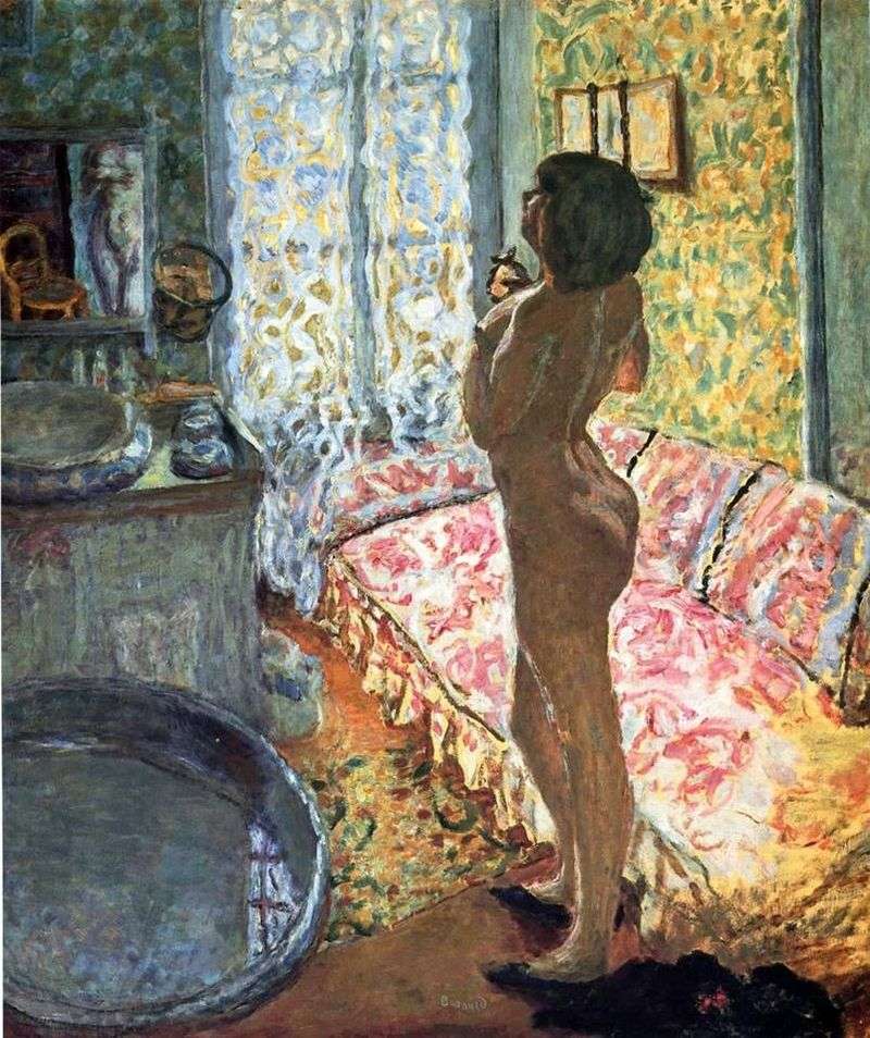 Nude model in a counterpost by Pierre Bonnard