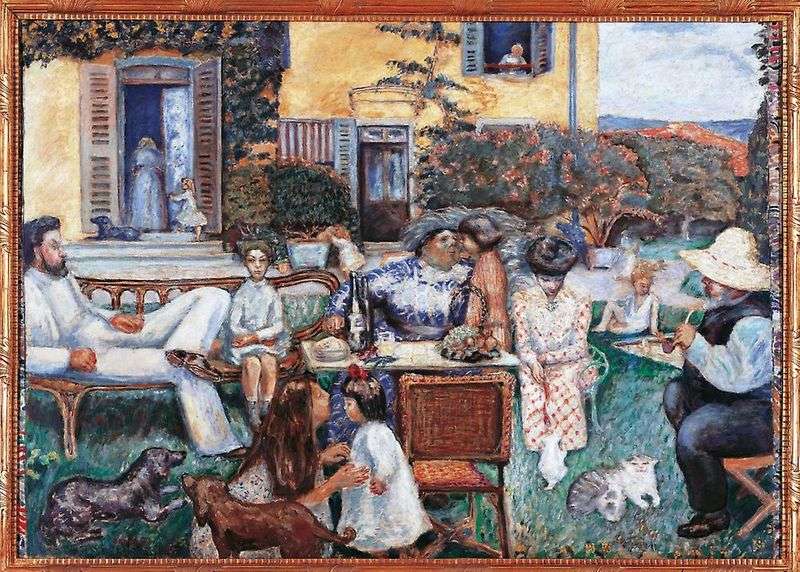 Family on the terrace by Pierre Bonnard