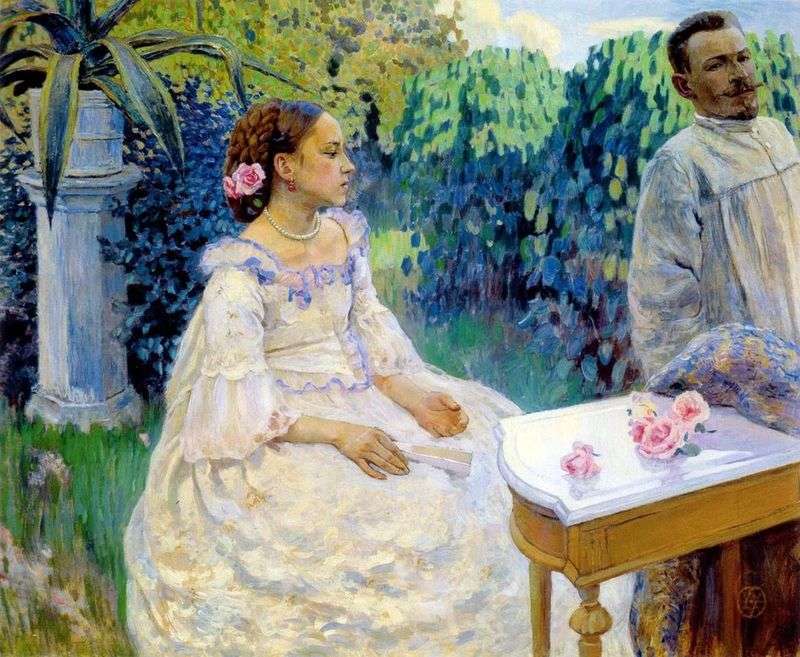 Self portrait with his sister by Victor Borisov Musatov