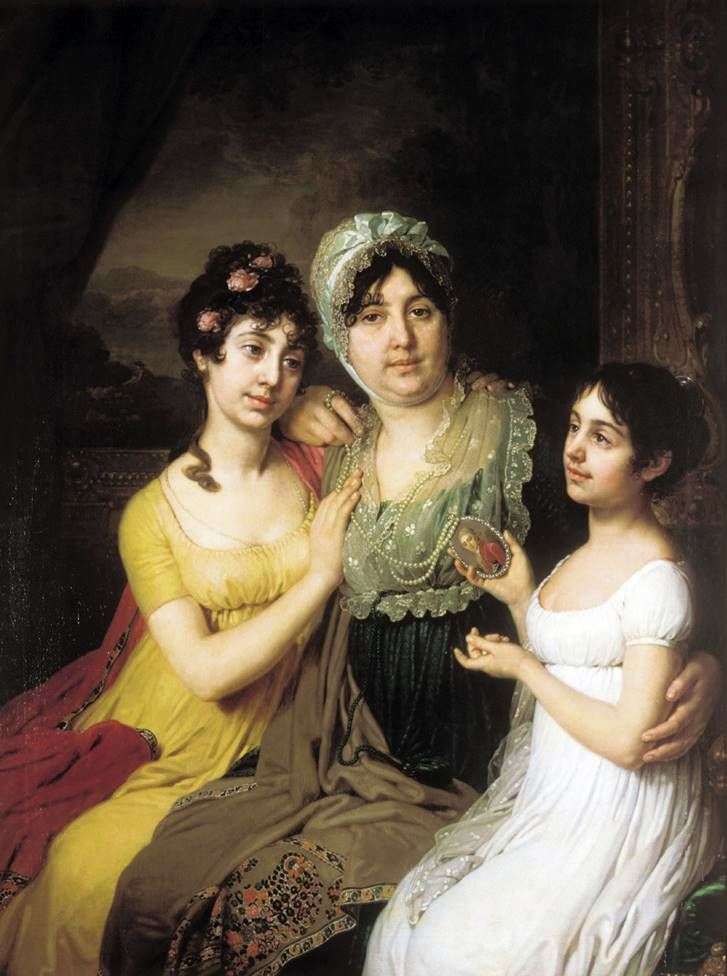 Portrait of A. I. Bezborodko with his daughters by Vladimir Borovikovsky