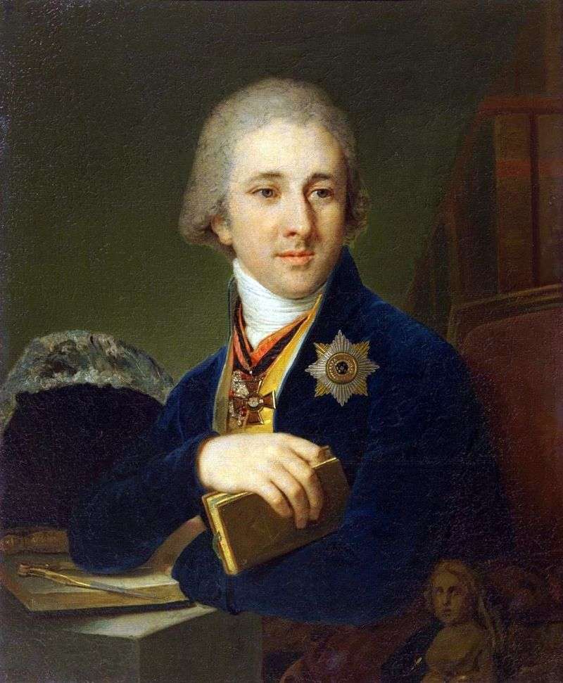 Portrait of the writer, Mason Alexander Fedorovich Labzin in a blue caftan by Vladimir Borovikovsky