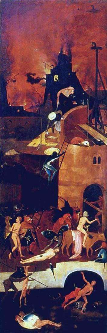 Hell, the altar of Voznesen. The right shutter by Hieronymus Bosch