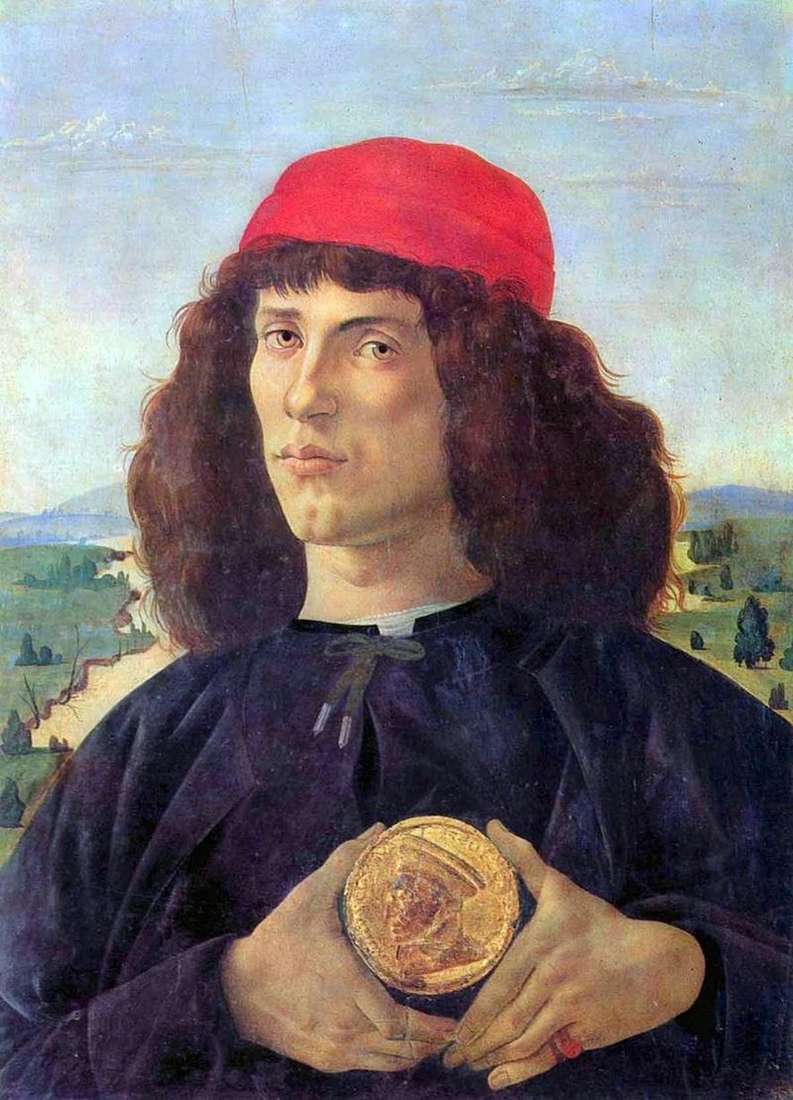 Portrait of a man with a medal by Sandro Botticelli