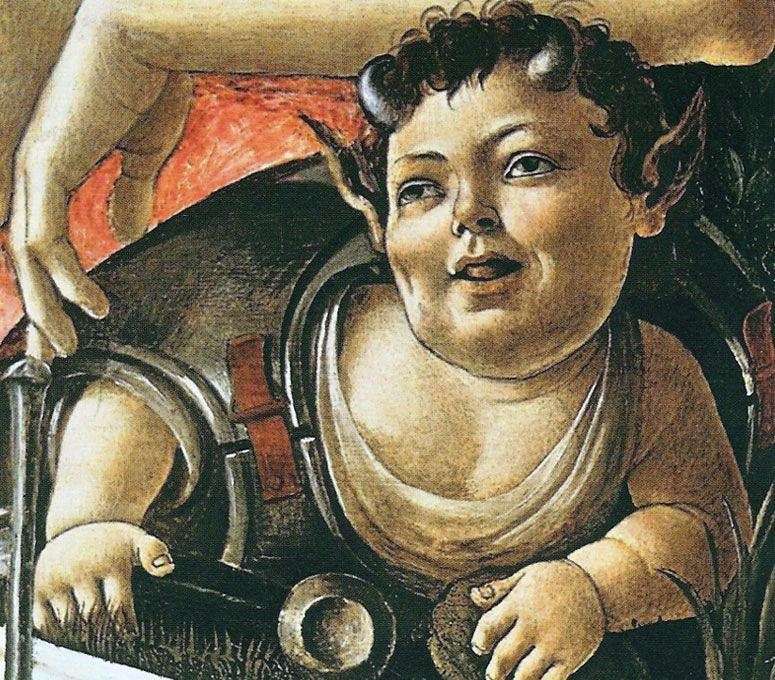 Satyr prankster (fragment) by Sandro Botticelli