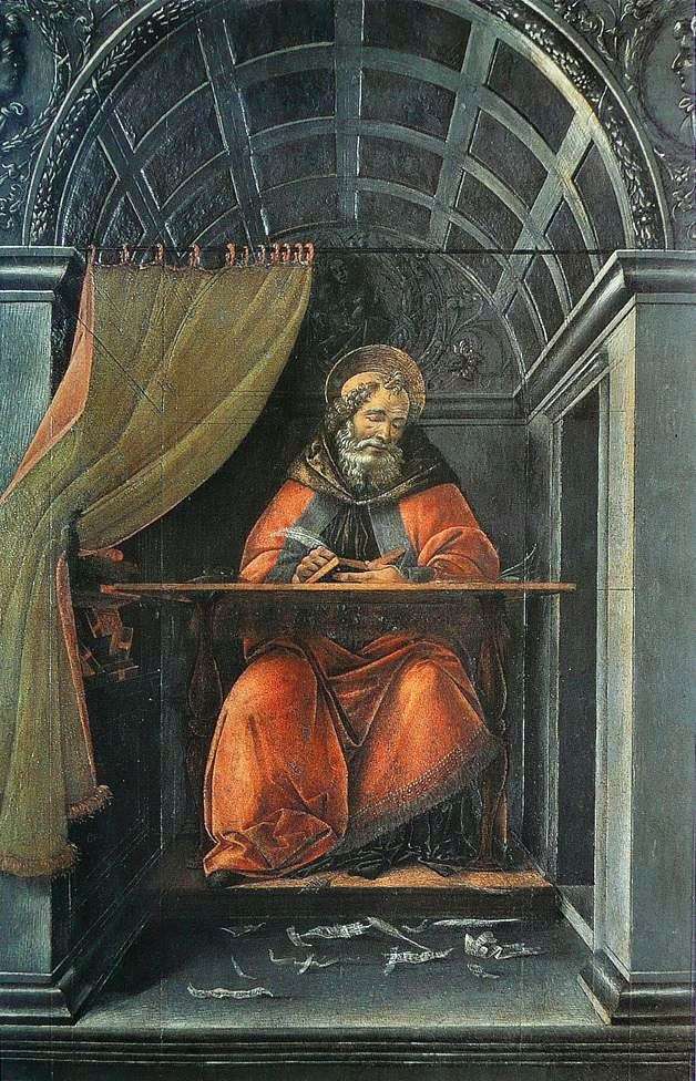 St Augustine Writing In His Cell By Sandro Botticelli Botticelli Sandro