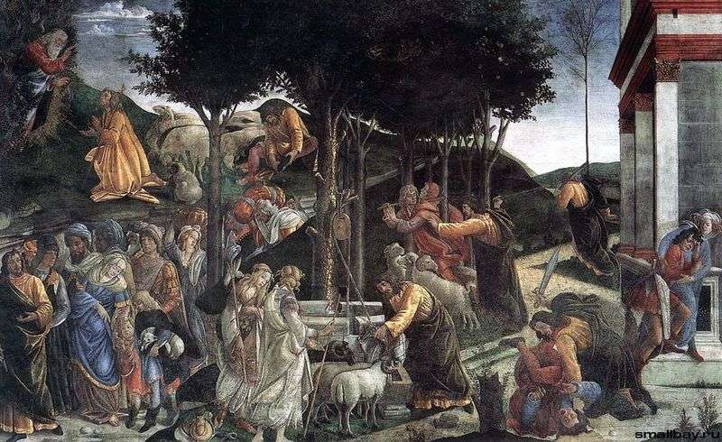 Scenes from the life of Moses (fresco) by Sandro Botticelli