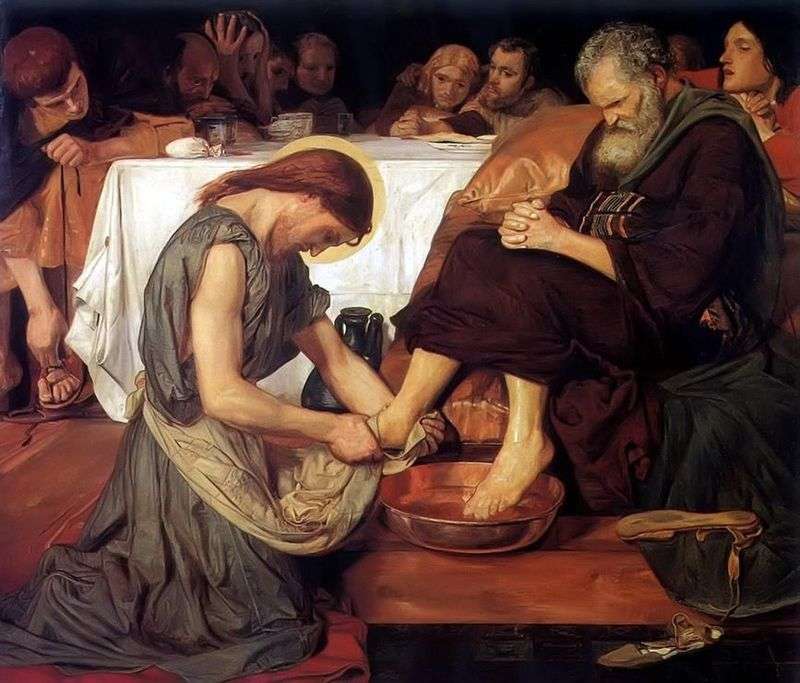 Jesus washing Peters feet by Ford Madoxon Brown
