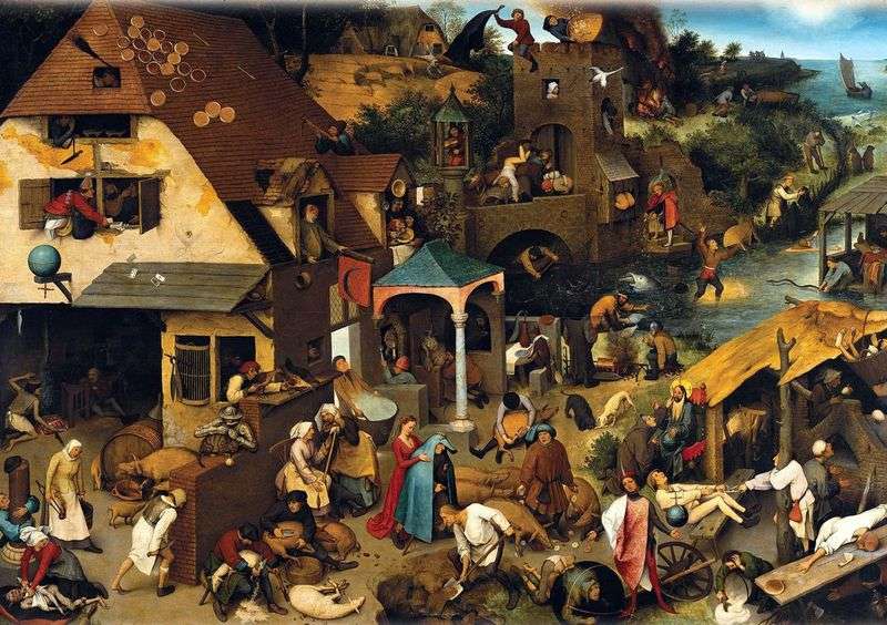 Proverbs (Blue Cloak) by Peter Brueghel