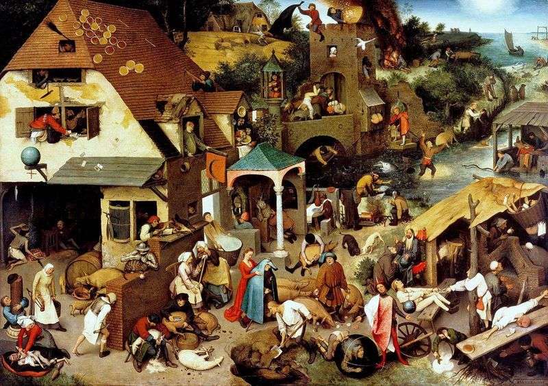 Flemish proverbs by Peter Brueghel