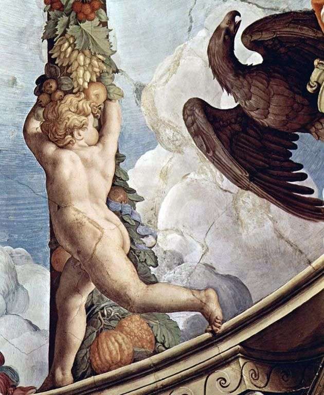 Garland with angels (fresco) by Agnolo Bronzino