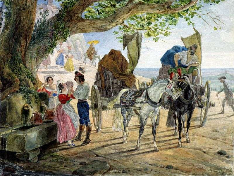 Celebration in Albano by Karl Bryullov