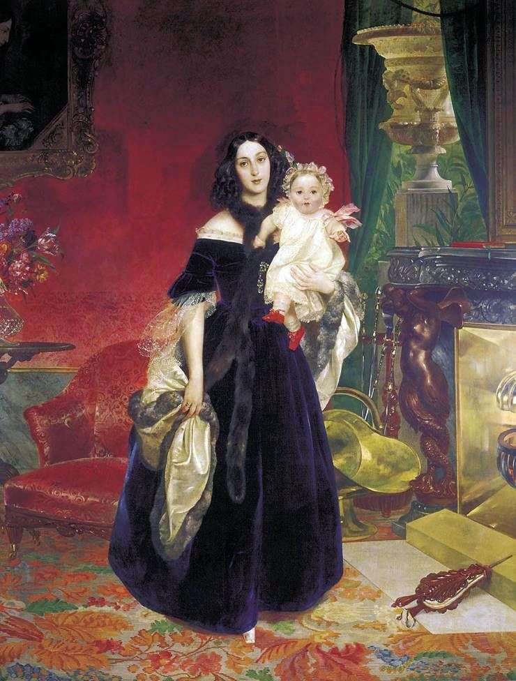 Portrait of MA Beck with her daughter by Karl Bryullov