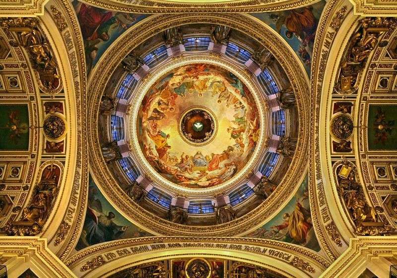 Paintings of the plafond of St. Isaacs Cathedral by Karl Bryullov