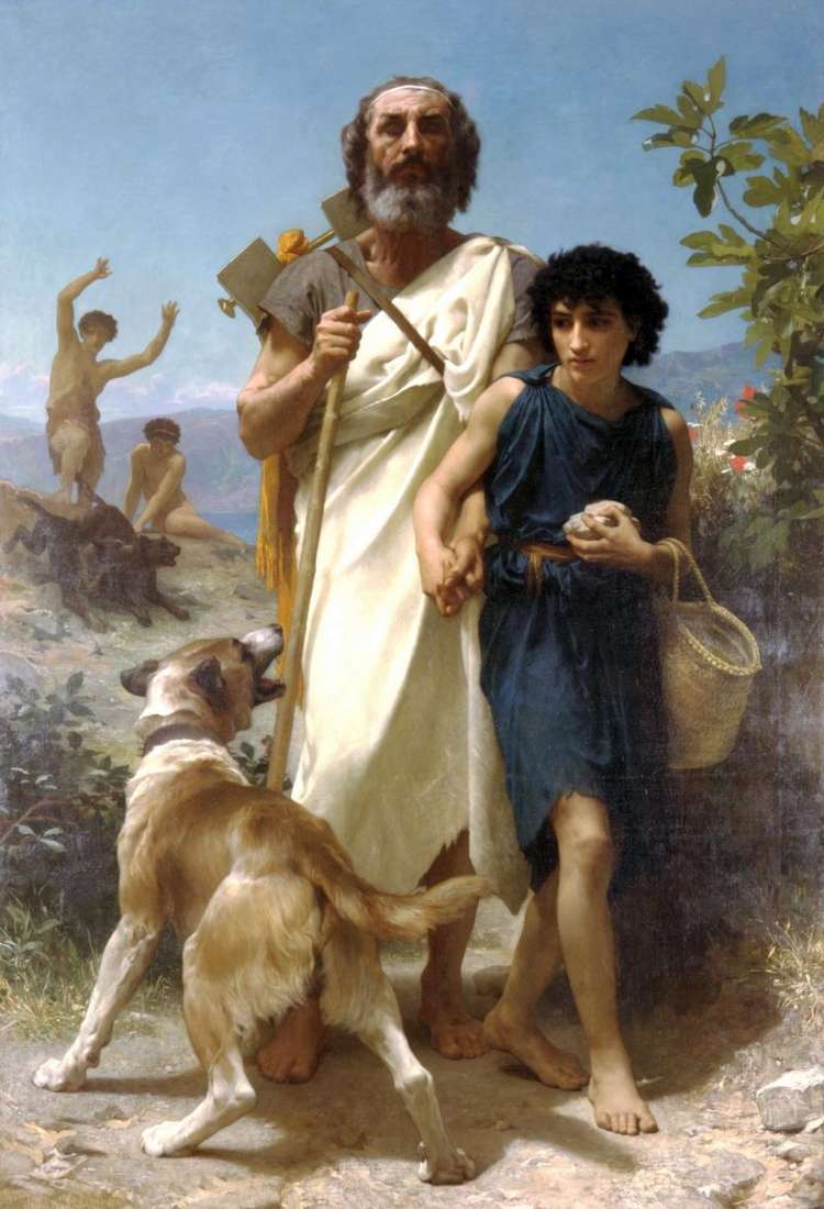 Homer and his guide by Adolf Bugero