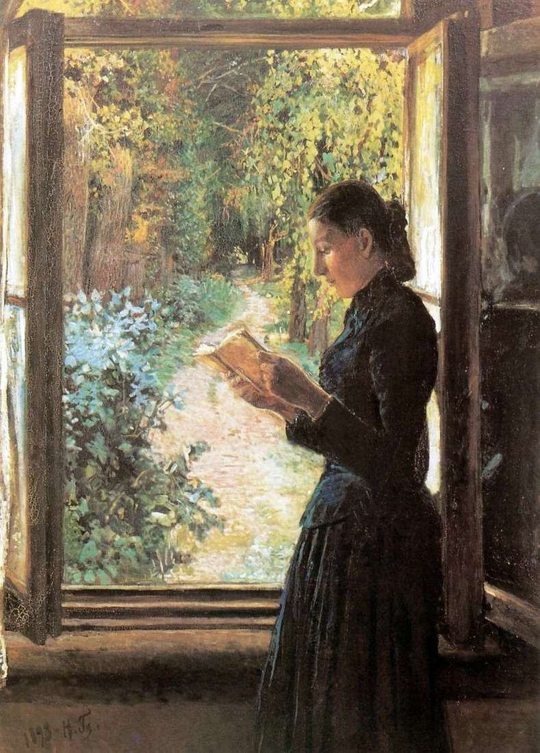 Portrait of N. I Petrunkevich at the open window by Nikolay Ge