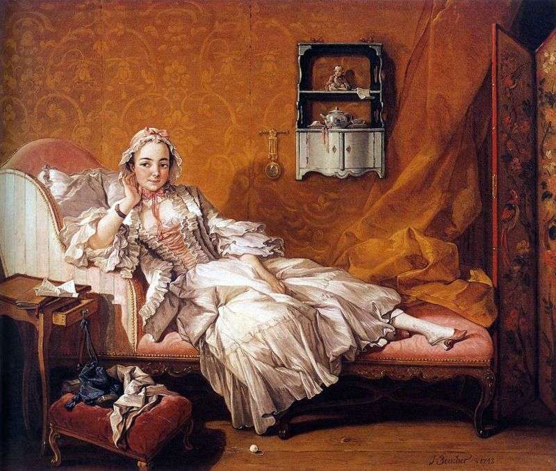 Portrait of the artists wife Marie Jeanne Busot by Francois Boucher